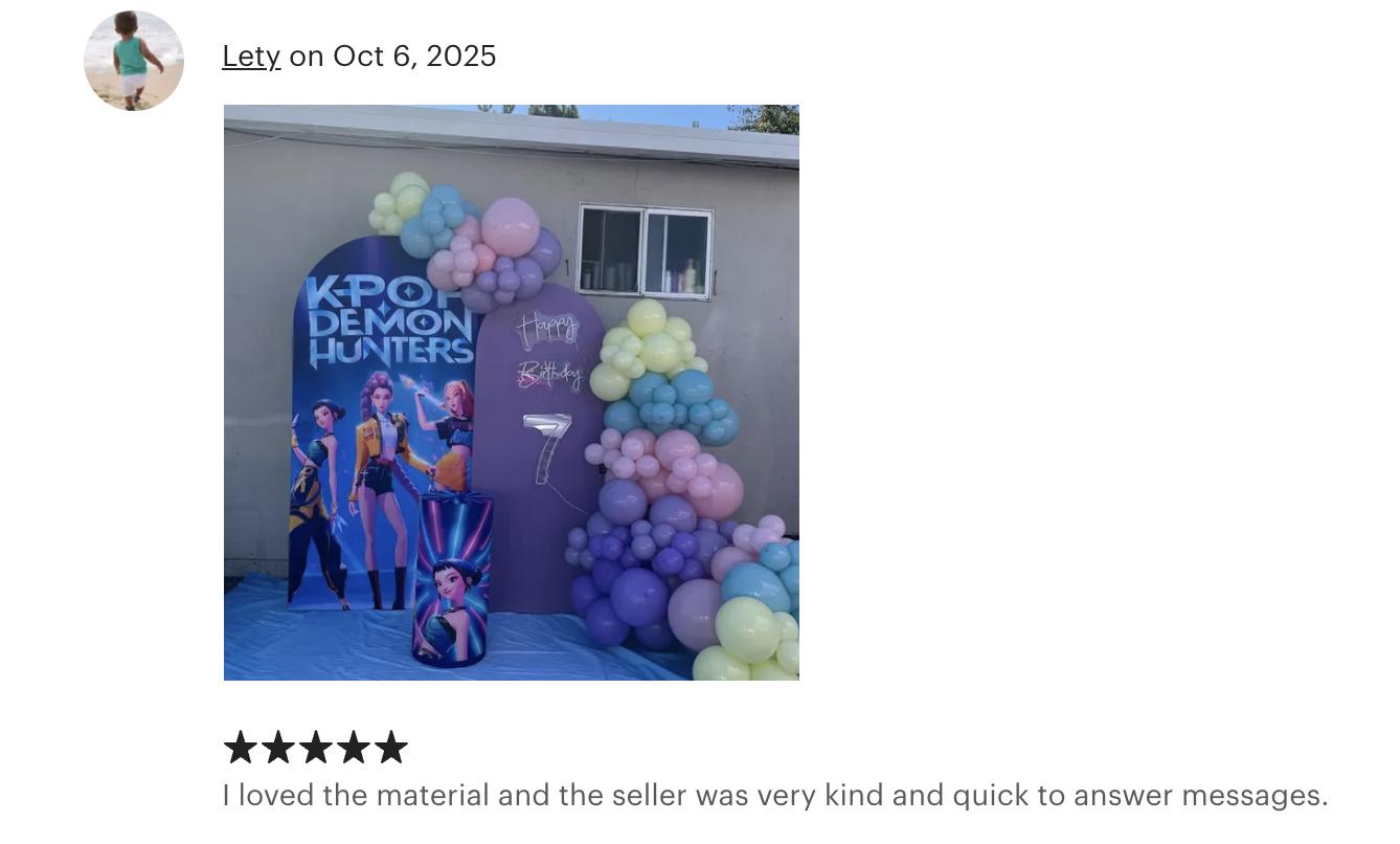 Kpop Demon Hunter Kpop Arch Backdrop Set 4 Pieces | Cylinder Covers for Birthday Party| Birthday girl