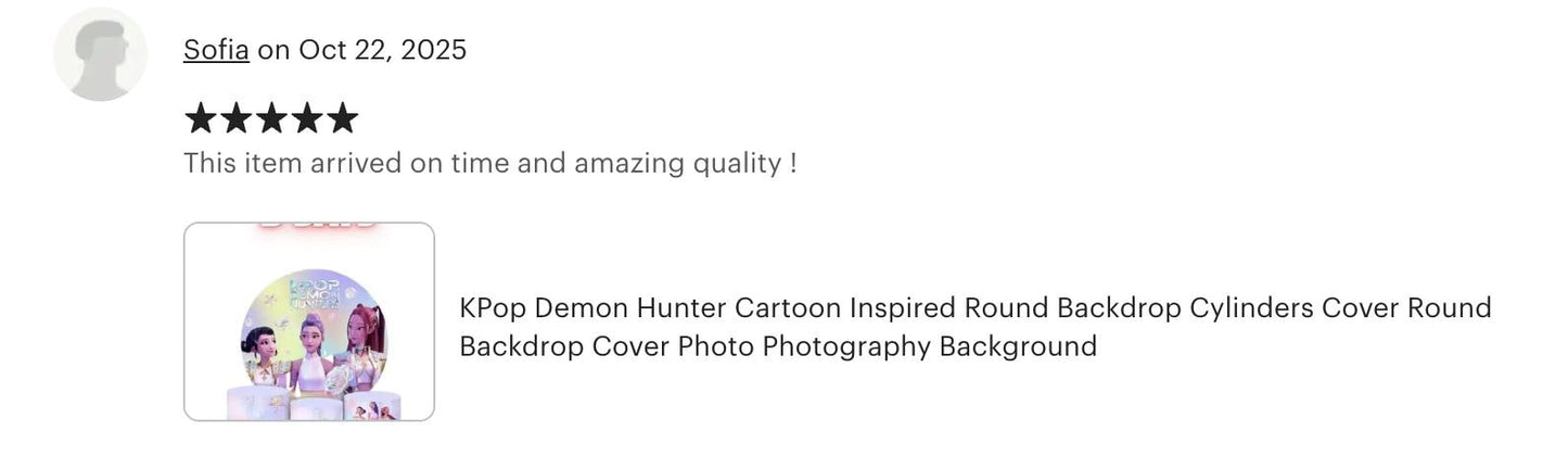 KPop Demon Hunter  Cartoon Inspired Round Backdrop Cylinders Cover Round Backdrop Cover Photo Photography Background
