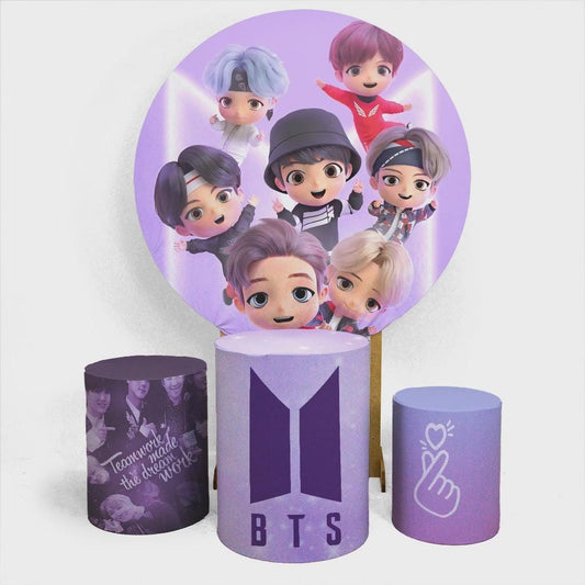 Kpop Boy band  Inspired Round Backdrop Cylinders Cover Round Backdrop Cover Photo Photography Background