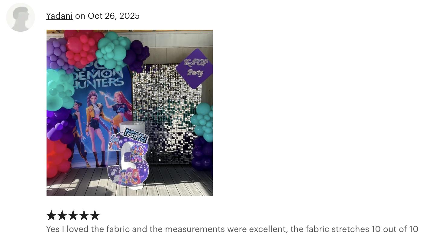 Kpop Demons Hunters Arch Backdrop Cover Backdrop 3 pieces| Birthday Backdrop