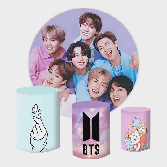 Kpop Boy band  Inspired Round Backdrop Cylinders Cover Round Backdrop Cover Photo Photography Background