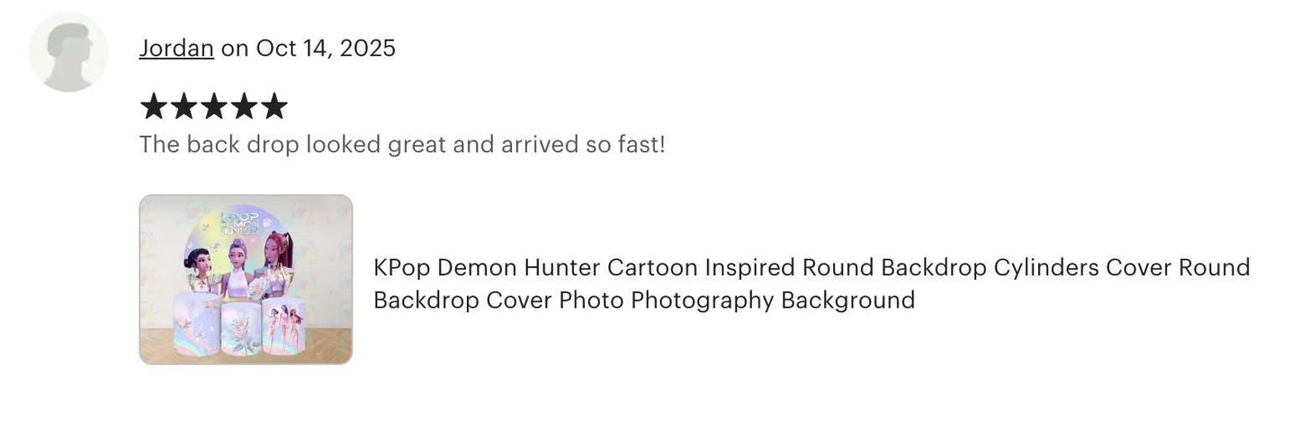 KPop Demon Hunter  Cartoon Inspired Round Backdrop Cylinders Cover Round Backdrop Cover Photo Photography Background