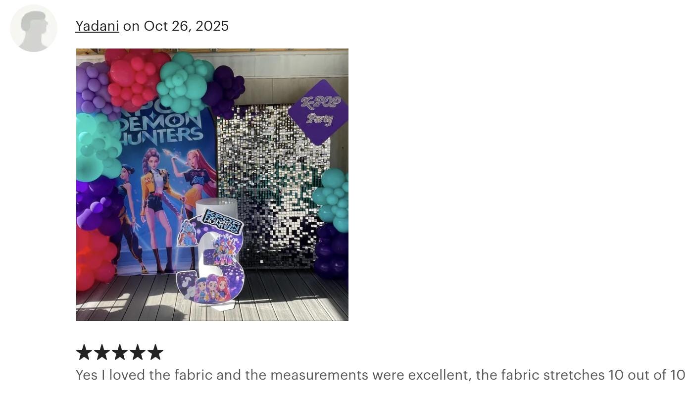 Kpop Cartoon Demons Hunters Arch Backdrop Cover Backdrop 3 pieces| Birthday Backdrop