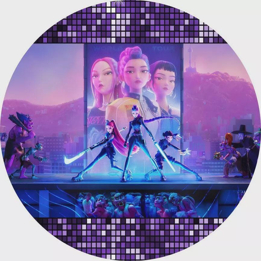 Kpop Inspiration Cartoon Demon Hunter Kpop Round Backdrop | Round Backdrop Cover | Photo Photography Background