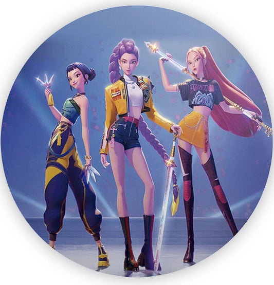 K-pop Cartoon Demon Hunter Kpop  Inspired Round Backdrop | Round Backdrop Cover | Photo Photography Background