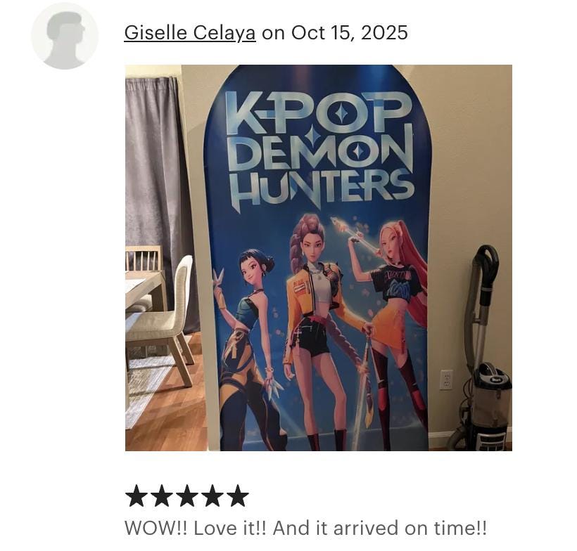 Kpop Cartoon Demons Hunters Arch Backdrop Cover Backdrop 3 pieces| Birthday Backdrop