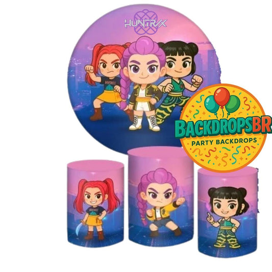 Baby Kpop Demon Hunter  Round Backdrop Cylinders Cover Round Backdrop Cover Photo Photography Background