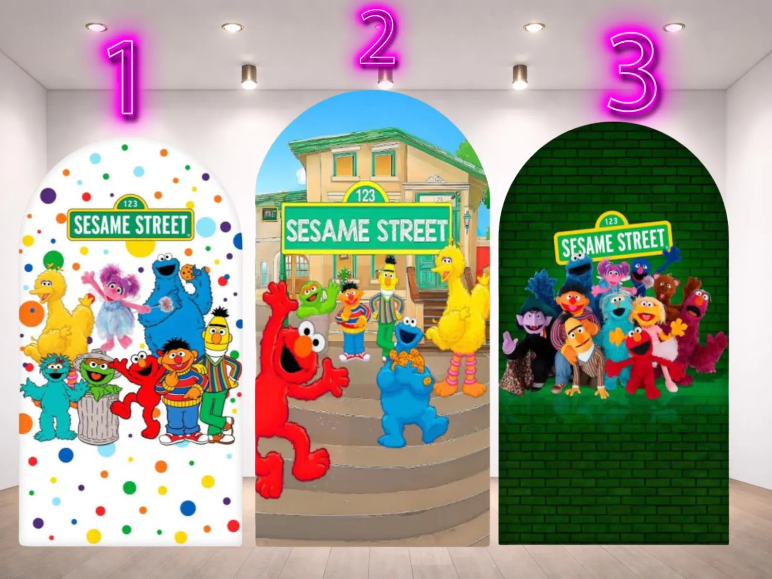 Sesame Street Arch Backdrop Cover 3 pieces