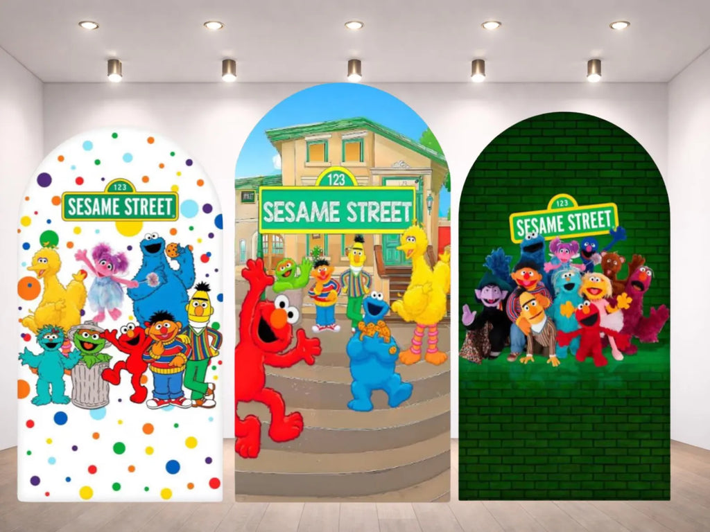 Sesame Street Arch Backdrop Cover 3 pieces