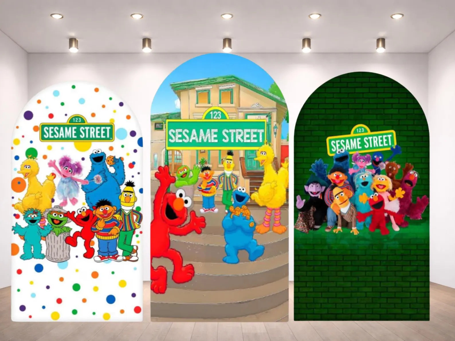Sesame Street Arch Backdrop Cover 3 pieces