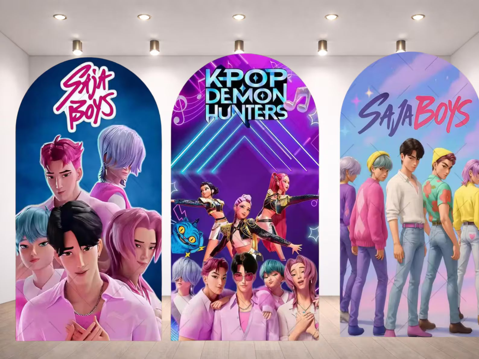 Kpop Saja Boys Arch Backdrop Cover Backdrop 3 pieces