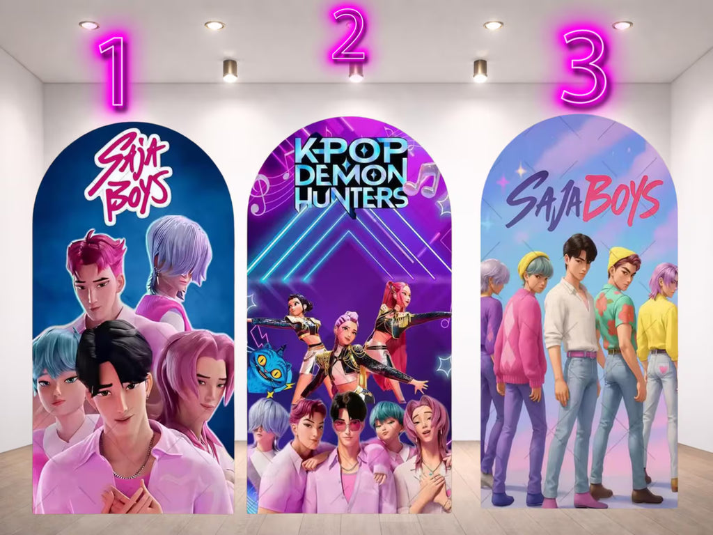Kpop Saja Boys Arch Backdrop Cover Backdrop 3 pieces