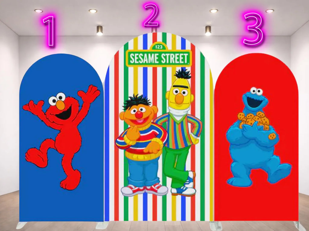 Sesame Street Arch Backdrop Cover 3 pieces
