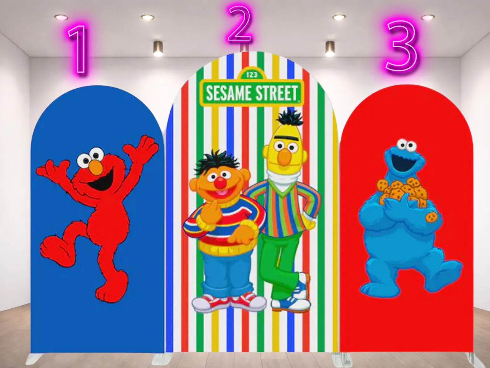 Sesame Street Arch Backdrop Cover 3 pieces