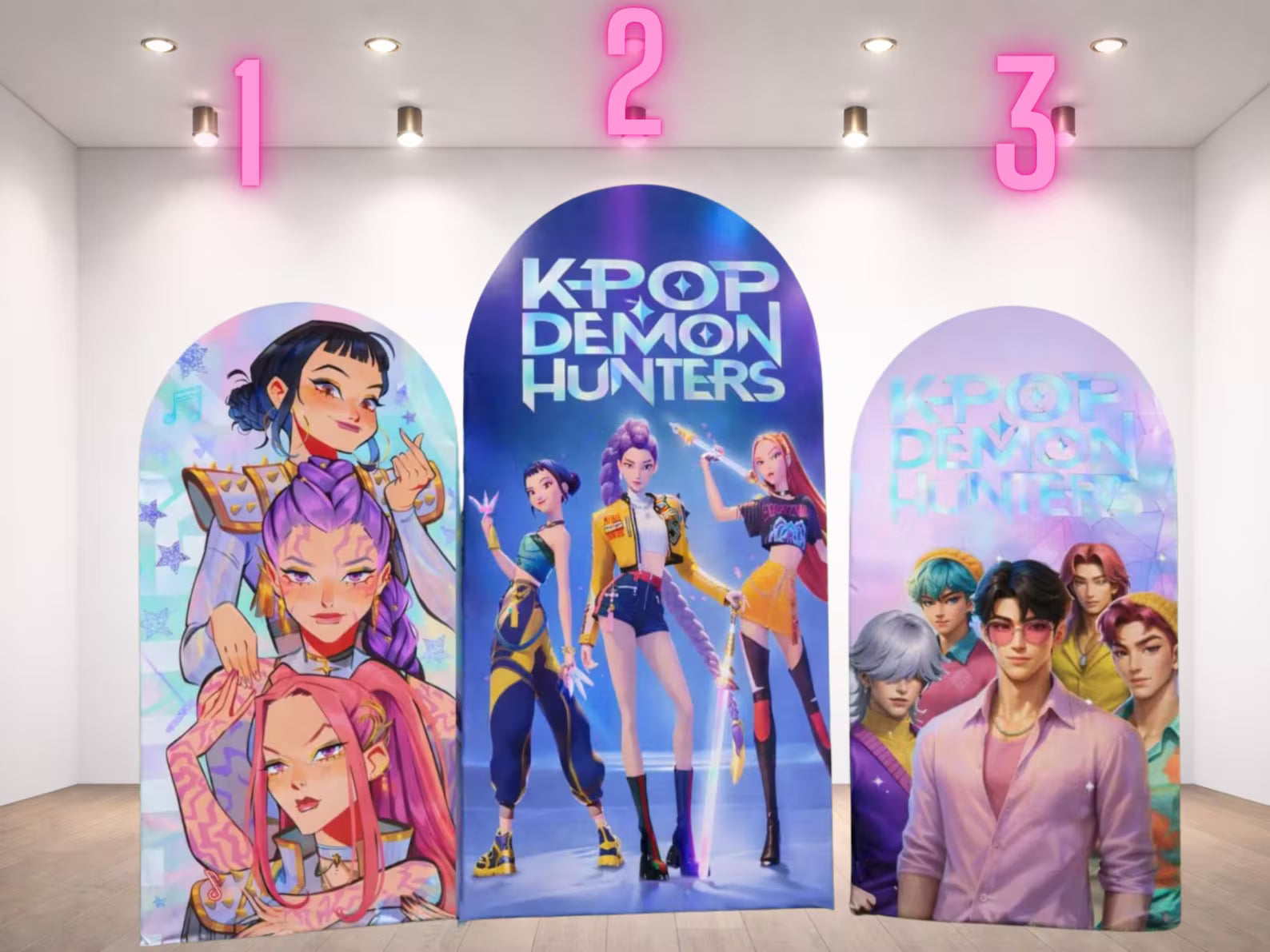 Kpop Cartoon Arch Backdrop Cover Backdrop 3 pieces